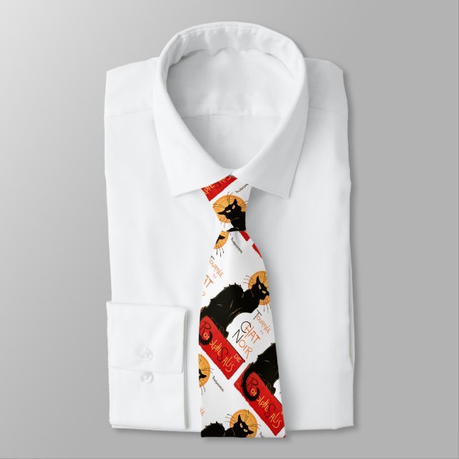 Steinlen Black Cat Classic French Chat Noir Poster Tie (Tied)
