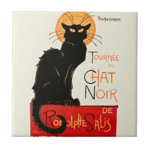 Steinlen Black Cat Classic French Chat Noir Poster Tile