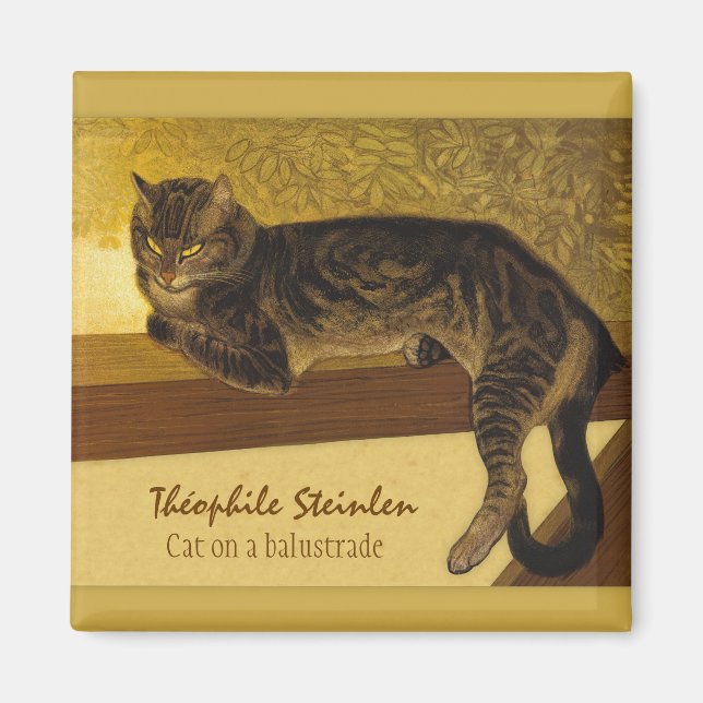 Steinlen Cat on a balustrade 1909 Grumpy cats Magnet (Front)