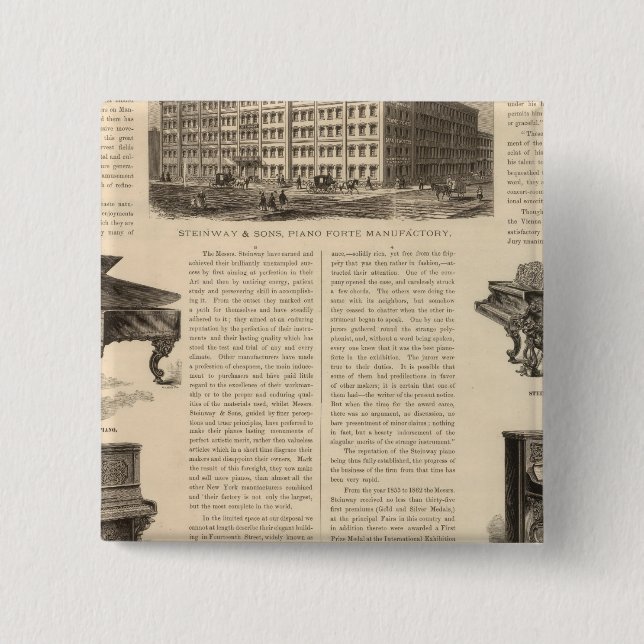 Steinway and Sons, Piano Manufacutrers 15 Cm Square Badge (Front)