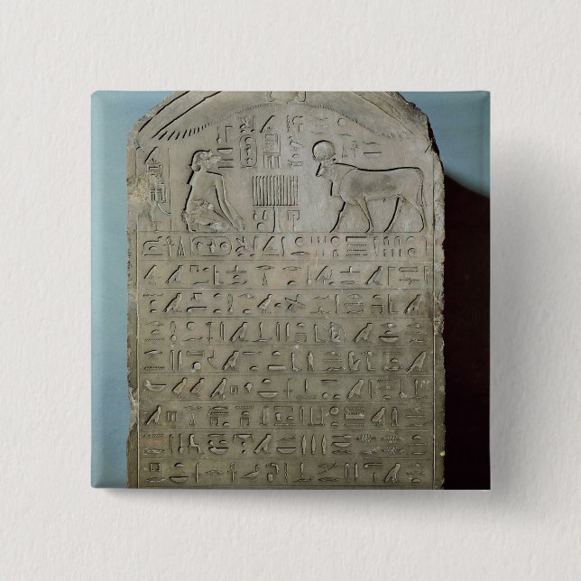 Stela commemorating the burial of the Apis 15 Cm Square Badge (Front)