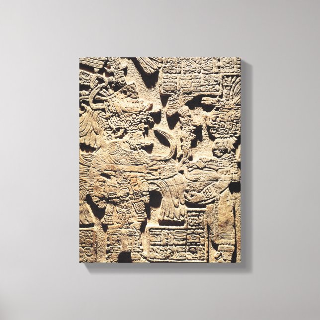 Stela depicting a High Priest and a Woman Canvas Print (Front)