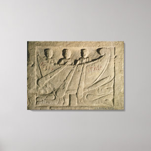 Stela depicting a rowing boat 'Felix Itala' Canvas Print