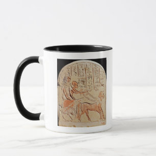 Stela depicting a scribe driving a chariot mug