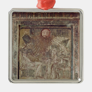 Stela depicting Aten giving life and Metal Tree Decoration