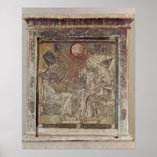Stela depicting Aten giving life and Poster