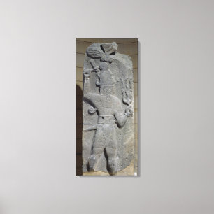 Stela of Teshub, Syrian storm god Canvas Print