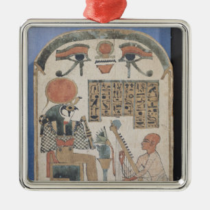 Stela of the harpist Djedkhonsuiuefankh Metal Tree Decoration