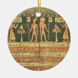 Stele of Horsiese, Late Period (painted wood) Ceramic Tree Decoration