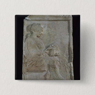 Stele of Philis, daughter of Cleomenes 15 Cm Square Badge
