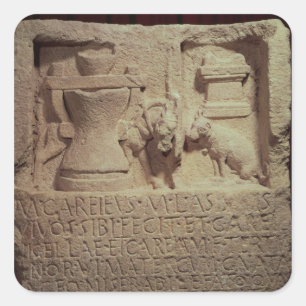 Stele of the miller Marcus Careius Asisa Square Sticker