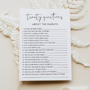 STELLA 20 Questions About the Parents Baby Game Invitation