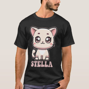 Stella Cute Kitty Cat Design for Girls Name Stella T-Shirt