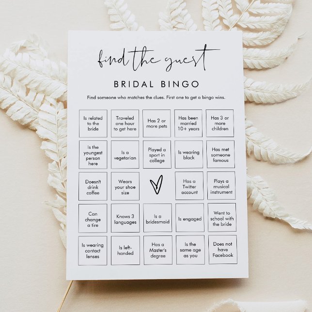 STELLA Find the Guest Bridal Shower Bingo Game  Invitation (Creator Uploaded)