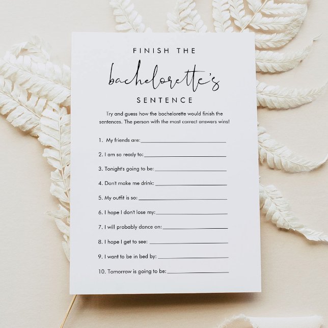 STELLA Finish the Bachelorette's Phrase Game  Invitation (Creator Uploaded)