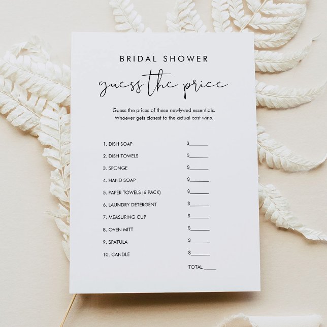 STELLA Guess the Right Price Bridal Shower Game Invitation (Creator Uploaded)