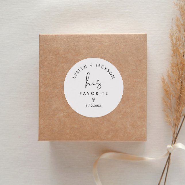 STELLA His Favourite Treat Favour 1.5" (sheet of 2 Classic Round Sticker (Creator Uploaded)