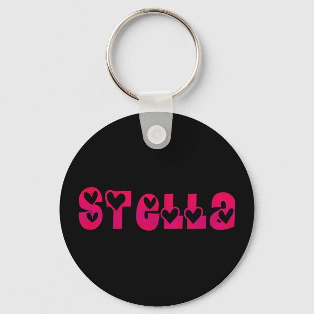 Stella in Hearts Key Ring (Front)