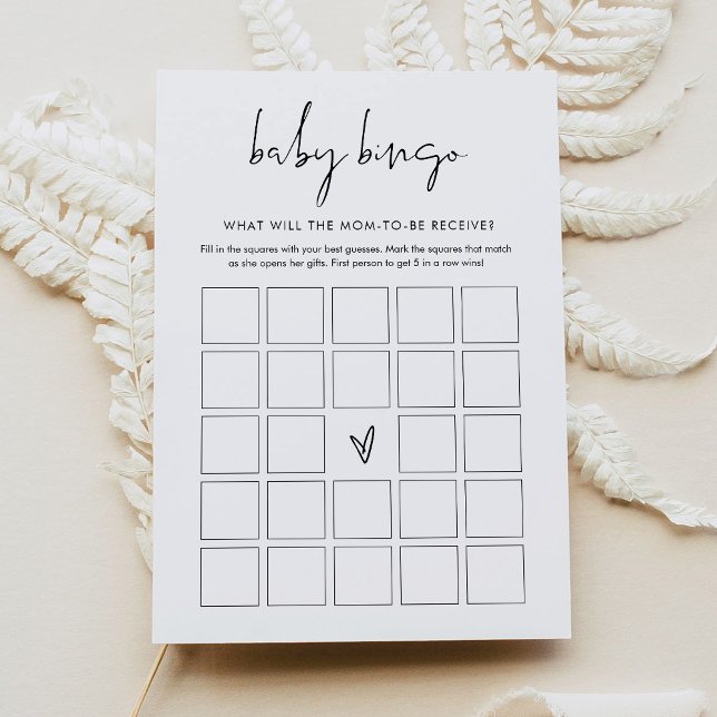 STELLA Minimalist Baby Shower Bingo Game Card (Creator Uploaded)
