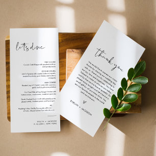 STELLA Minimalist Wedding Menu 4x9