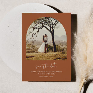 STELLA Modern Arch Photo Save The Date MagneSienna