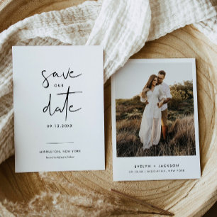 STELLA Modern Edgy Photo Save The Date Invitation