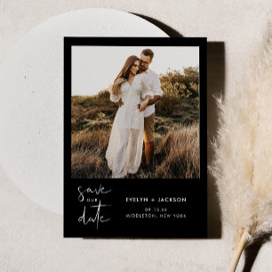 STELLA Modern Edgy Photo Save The Date Invitation