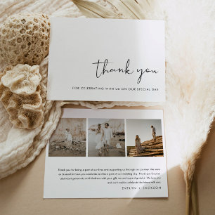 STELLA Modern  Photo Wedding Thank You Card