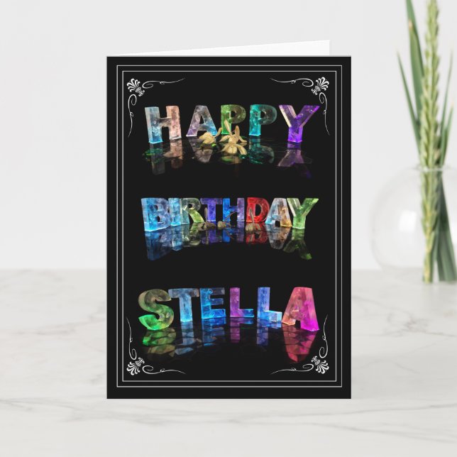 Stella -  Name in Lights greeting card (Photo) (Front)