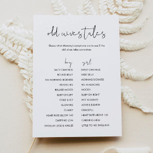 STELLA Old Wives Tales Baby Shower Game Card