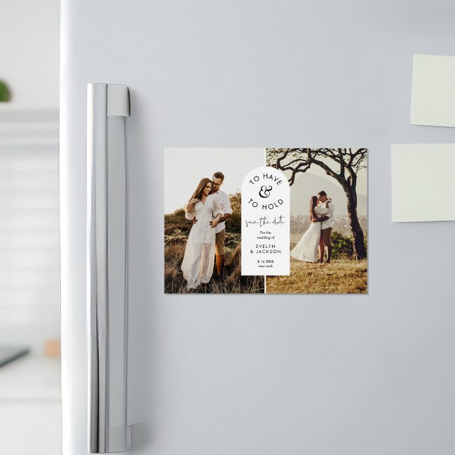 STELLA Photo Modern Wedding Save the Date Magnetic Invitation (Creator Uploaded)