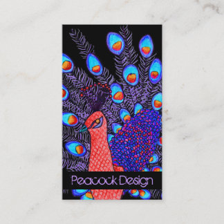 Stella Preppy Chic Peacock Hand Drawn Design Business Card
