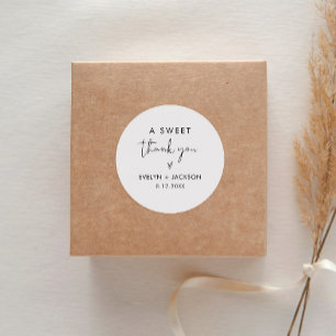 STELLA Sweet Thank You Favour 1.5" (sheet of 20) Classic Round Sticker