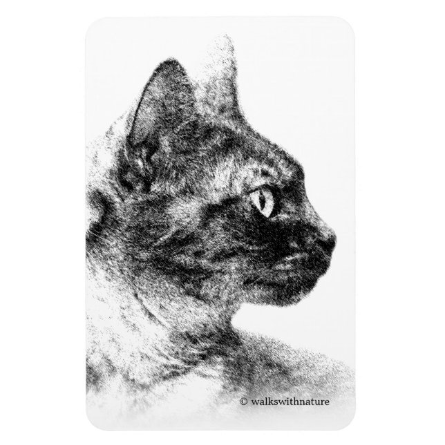 Stella the Gray Cat Magnet (Vertical)