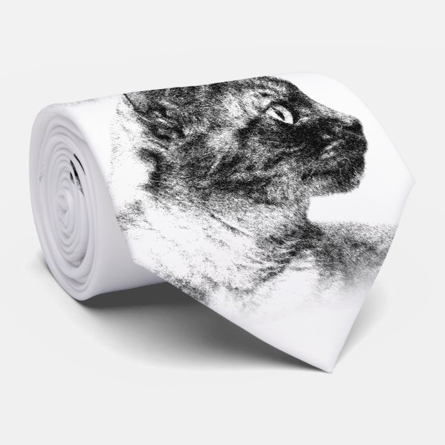 Stella the Grey Cat Tie (Rolled)