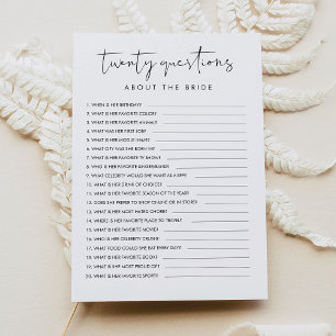 STELLA Twenty Questions About the Bride Game Invitation