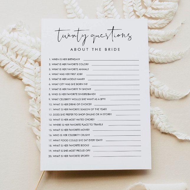 STELLA Twenty Questions About the Bride Game Invitation (Creator Uploaded)
