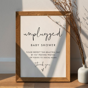 STELLA Unplugged Baby Shower Sign Poster