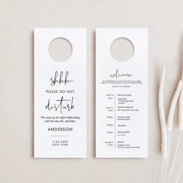 STELLA Wedding Do Not Disturb Welcome Letter Door Hanger (Creator Uploaded)