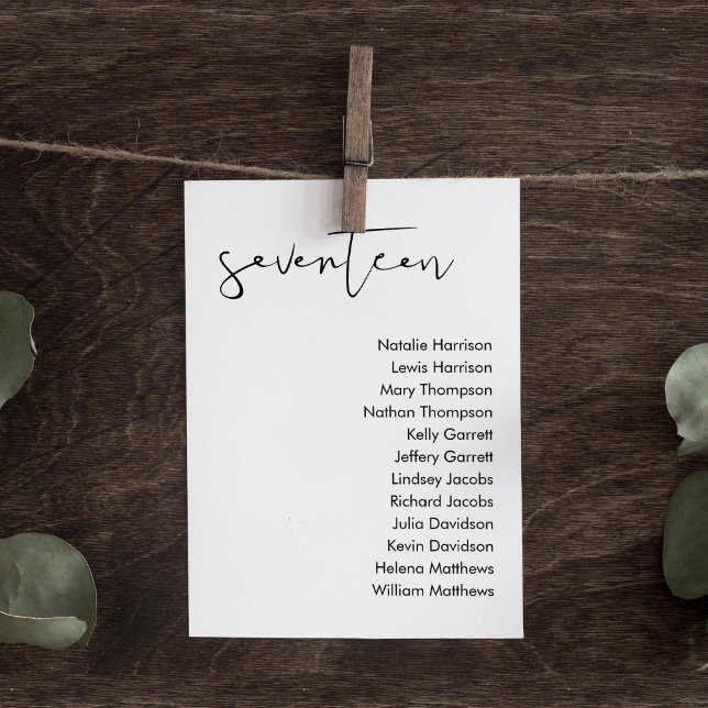 STELLA Wedding Seating Card - TABLE 17 (Creator Uploaded)