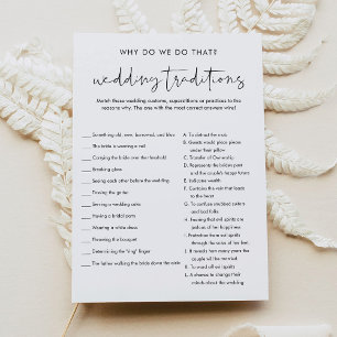 STELLA Wedding Traditions Bridal Shower Game Invitation