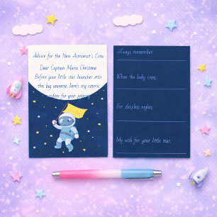 Stellar Arrival Baby Shower Advice Card