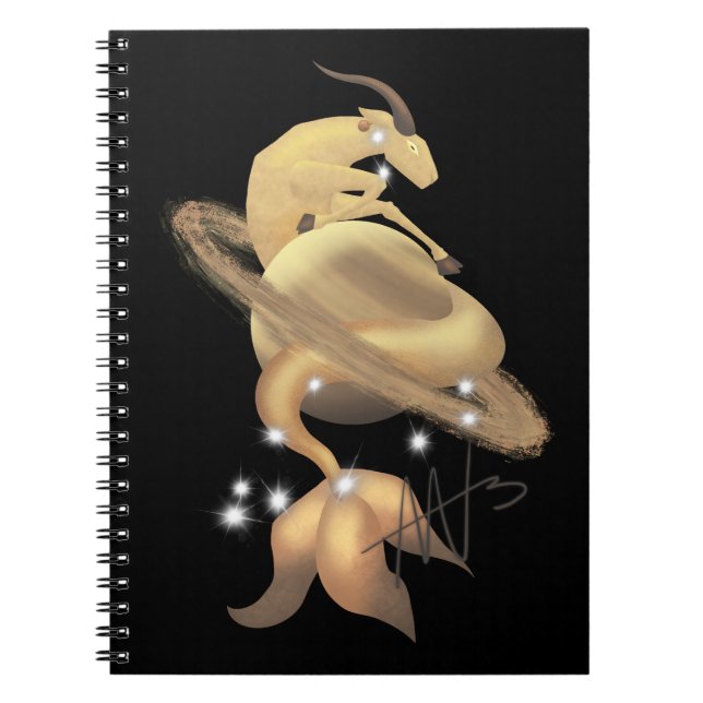 Stellar Capricorn Saturn Zodiac Notebook (Front)