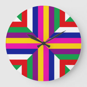 Stellar Cross-Section - Magenta/Yellow-Balanced  Large Clock