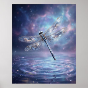 Stellar Dragonfly Cosmic Glow Poster