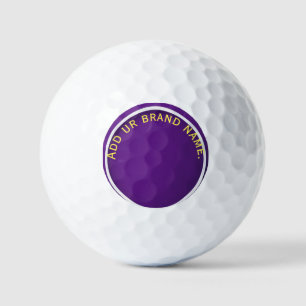 "Stellar Elegance: Space-themed Design on Purple B Golf Balls