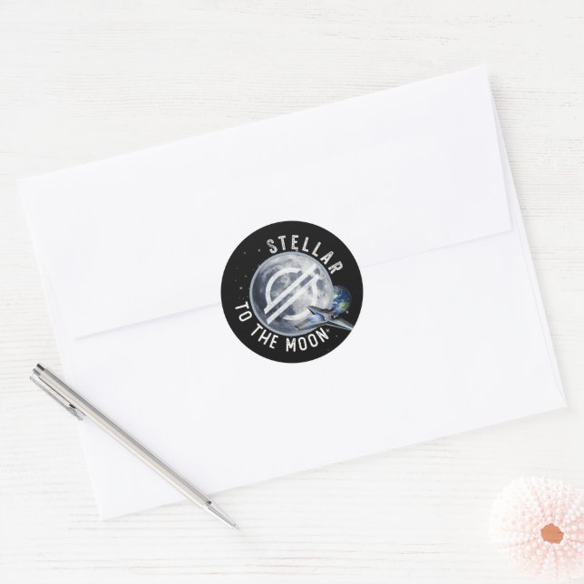 STELLAR LUMENS Crypto Blockchain BULLRUN, XLM Classic Round Sticker (Envelope)