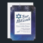 Stellar Night Bar Mitzvah Invitation<br><div class="desc">A trendy Bar Mitzvah invitation for your son's celebration. The Star of David can be dragged to any location, made larger or smaller ( -) or eliminated. (Freevector.com). (Design by Freepik.com). The card is easy to customise with your wording, font and font colour.Not exactly what you're looking for? All our...</div>