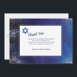 Stellar Night Bar Mitzvah Thank You Card<br><div class="desc">A handsome invitation with hues of blue featuring the Star of David. (Image by rawpixel.com on Freepik). The card is easy to customise with your wording, font and font colour. Not exactly what you're looking for? All our products can be custom designed to meet your needs at no extra charge....</div>