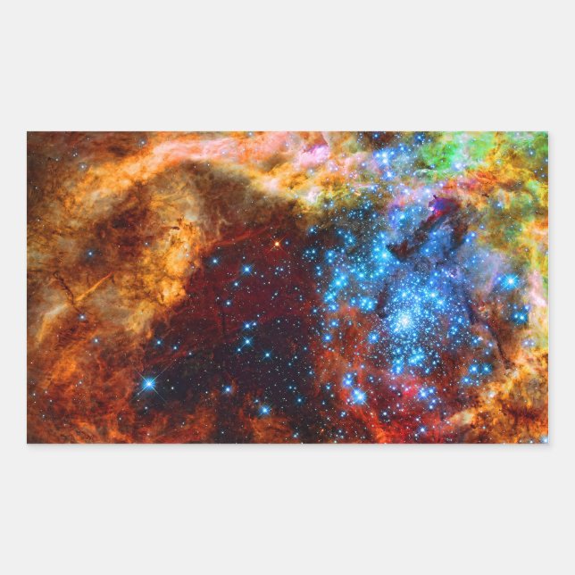 Stellar Nursery R136 in the Tarantula Nebula Rectangular Sticker (Front)